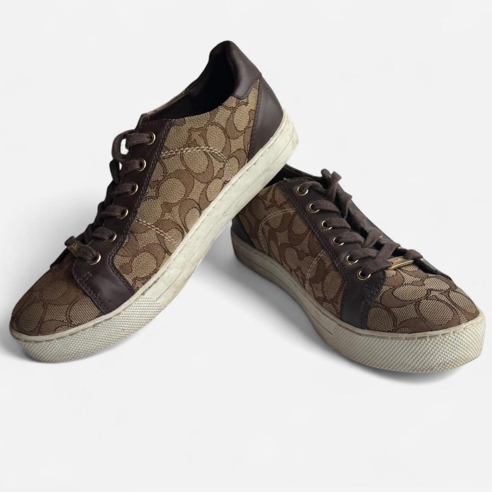 Vintage Coach Monogram Low-Top Sneakers